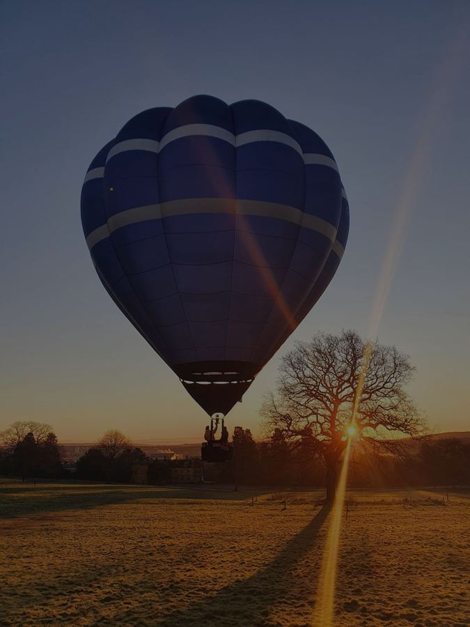 A balloon at sunrise