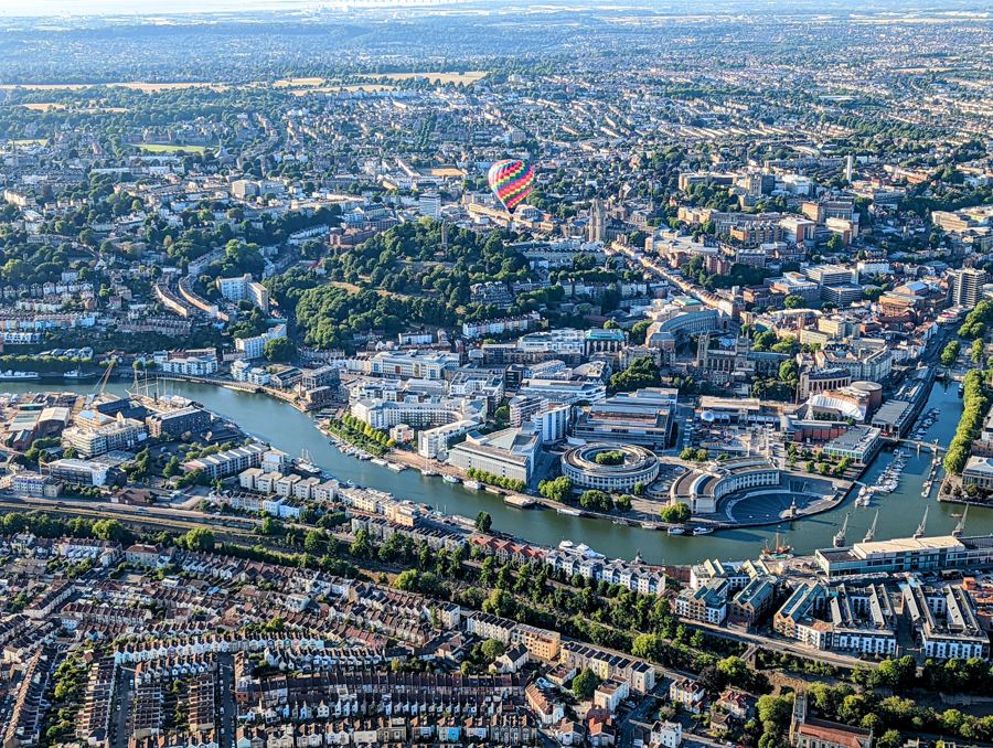 Bristol from a hot air balloon