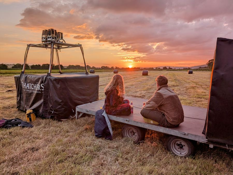 Passengers on an evening flight